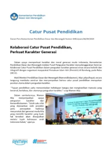Merevitalisasi Fungsi Caturpusat Pendidikan: Mencerdaskan Kehidupan Bangsa